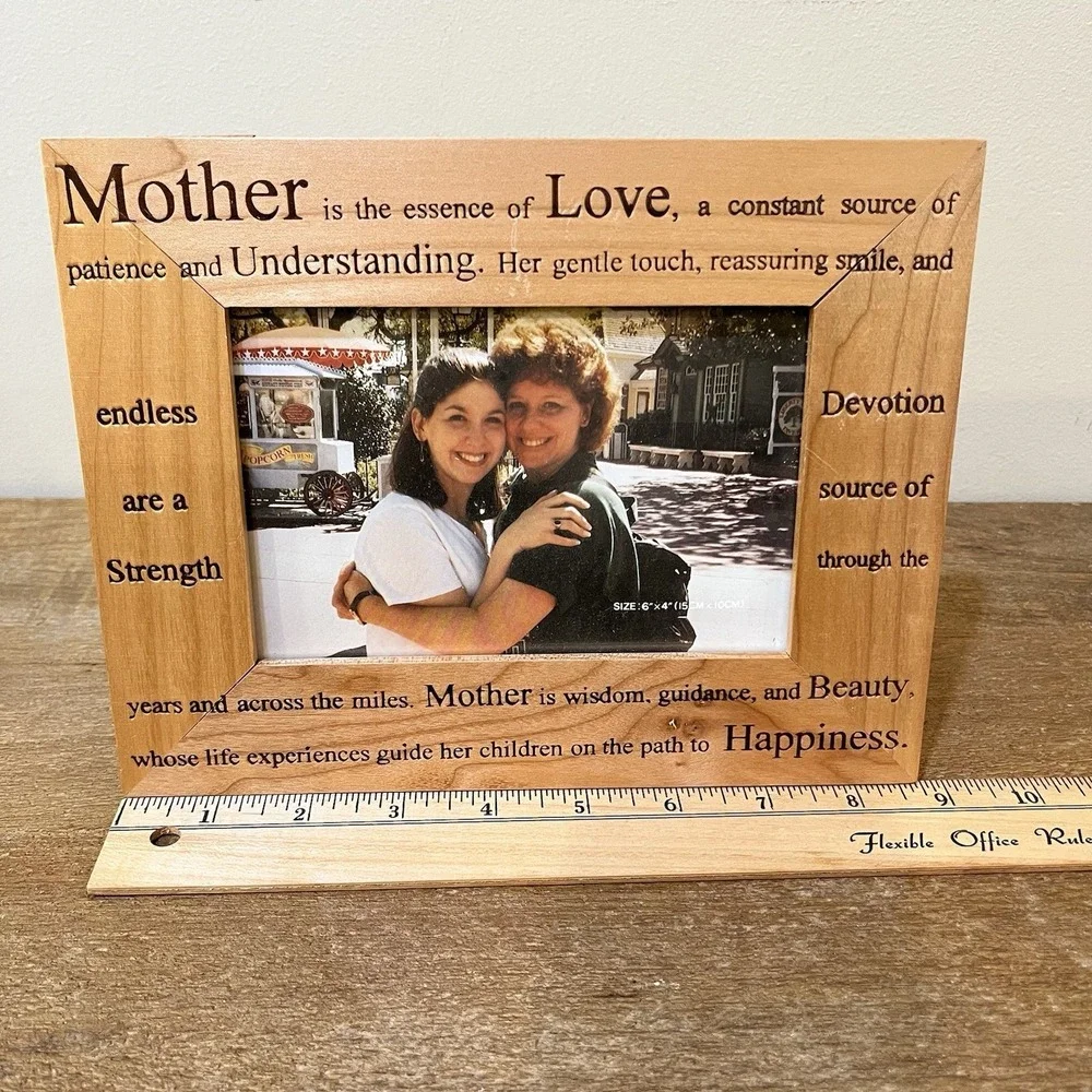 Mother Wooden Picture Frame 4x6‎ Engraved Sentiment Poem Mom Gift Mothers Day